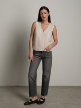 Gilet cardigan scollo v - Burro