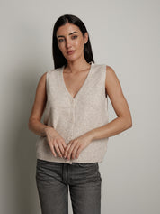 Gilet cardigan scollo v - Burro