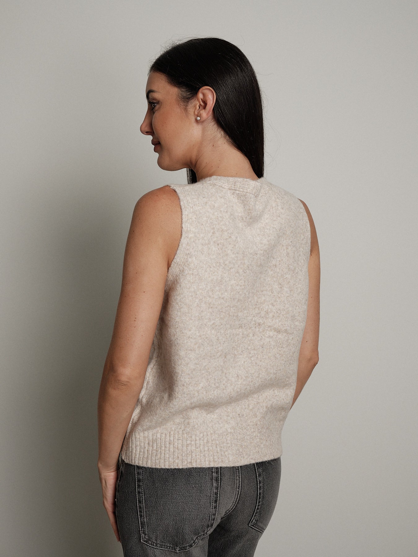 Gilet cardigan scollo v - Burro