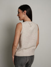 Gilet cardigan scollo v - Burro