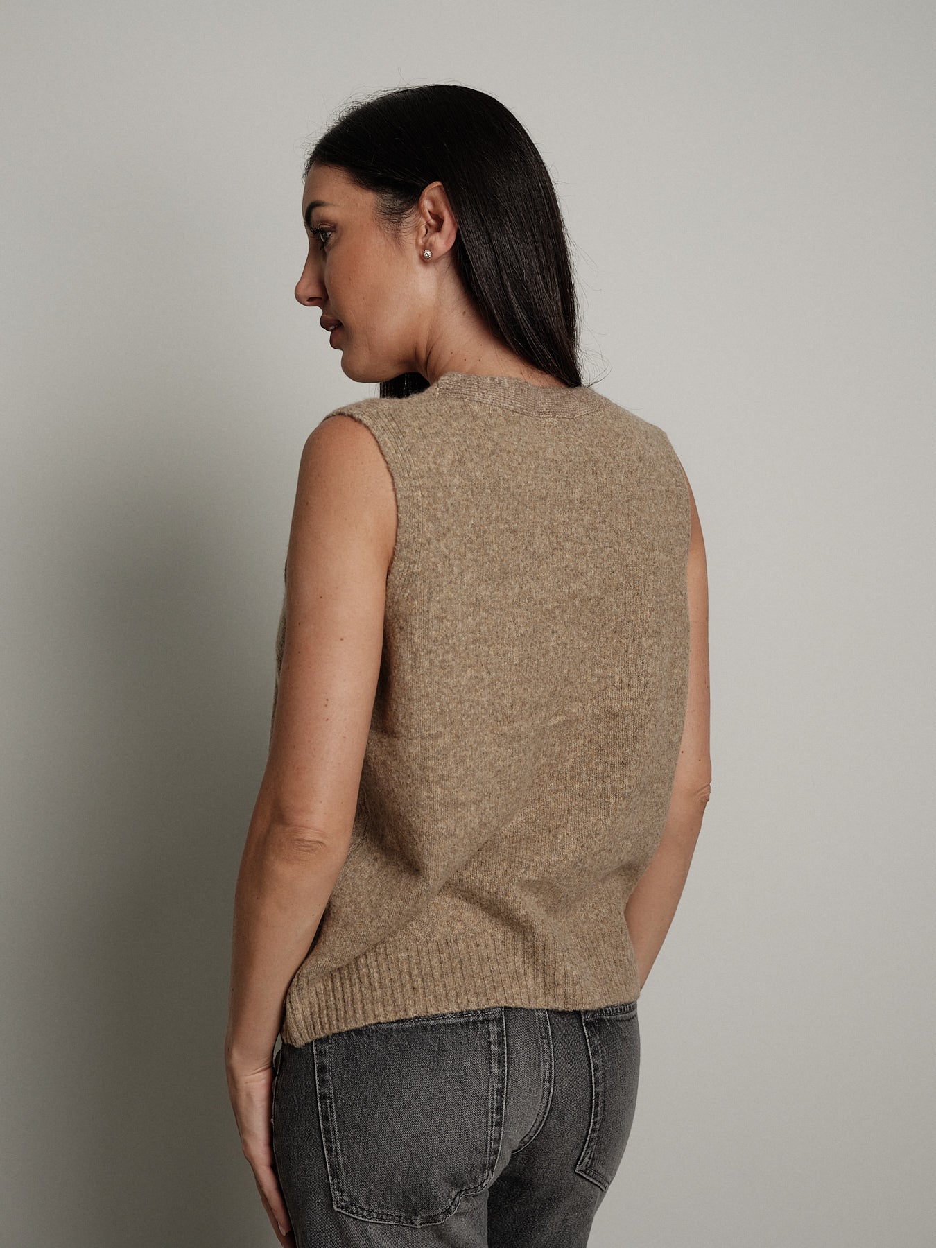 Gilet cardigan scollo v - Beige