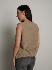 Gilet cardigan scollo v - Beige