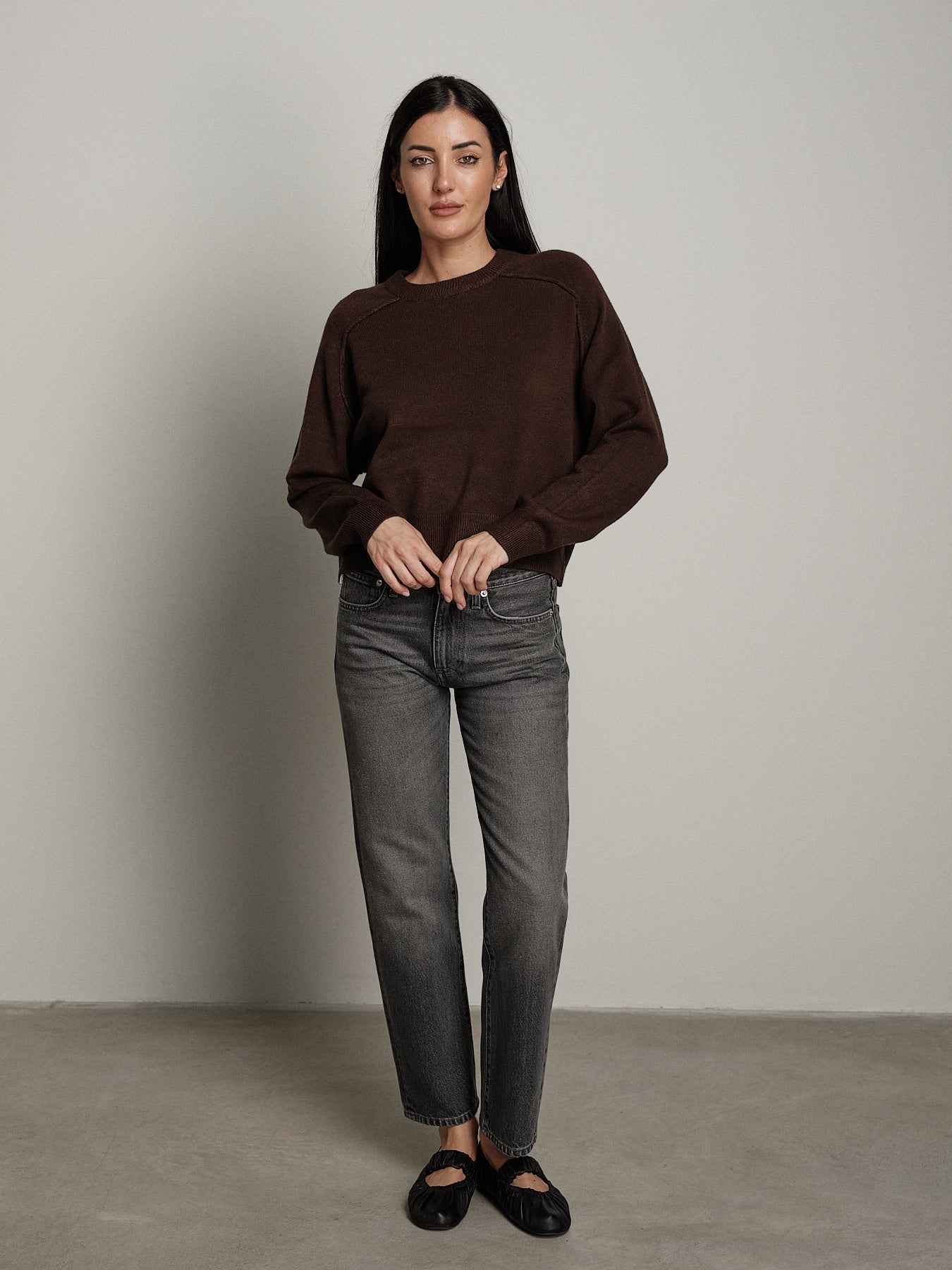 Pullover cuciture esterne - moro