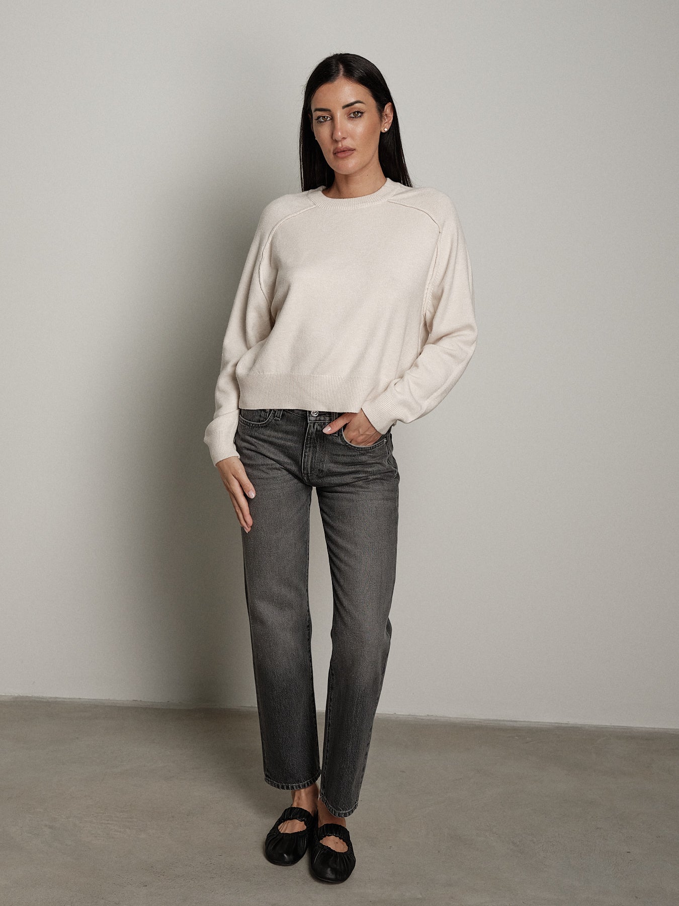 Pullover cuciture esterne - Burro