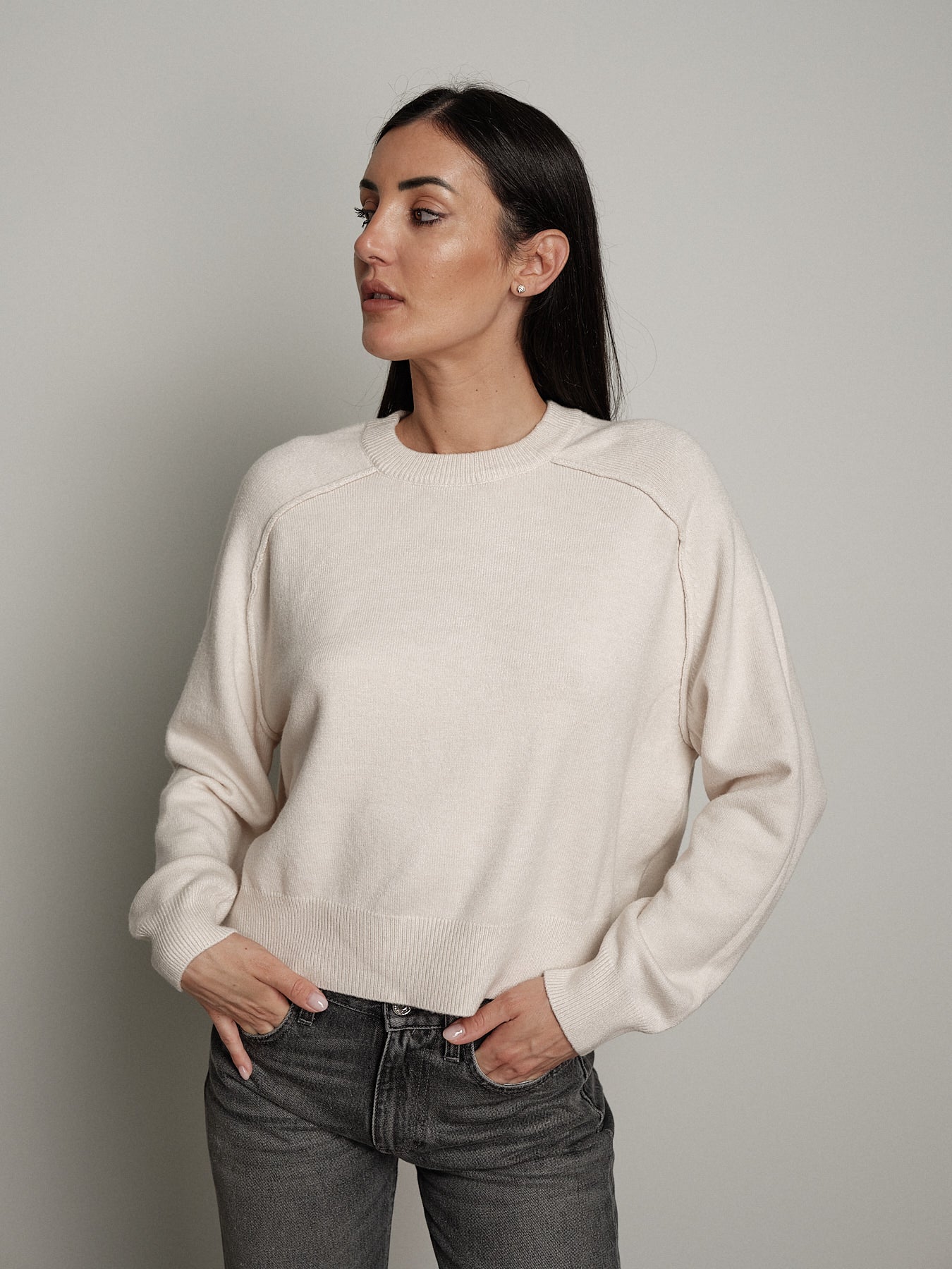 Pullover cuciture esterne - Burro