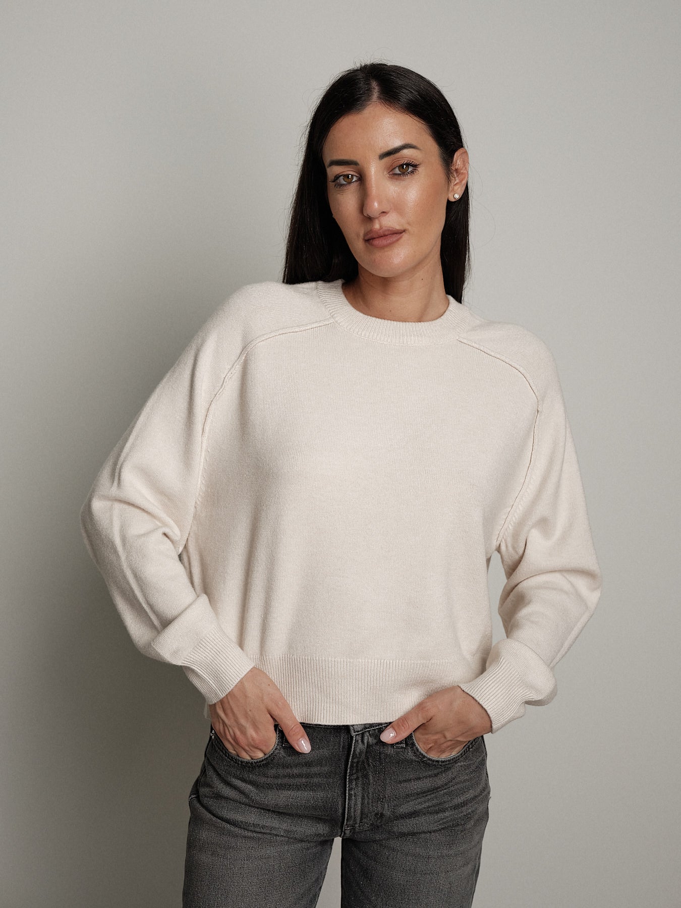 Pullover cuciture esterne - Burro