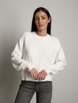 Pullover cuciture esterne - Panna