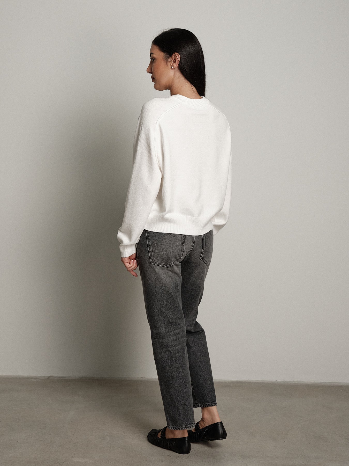 Pullover cuciture esterne - Panna