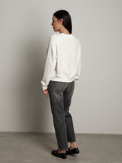 Pullover cuciture esterne - Panna
