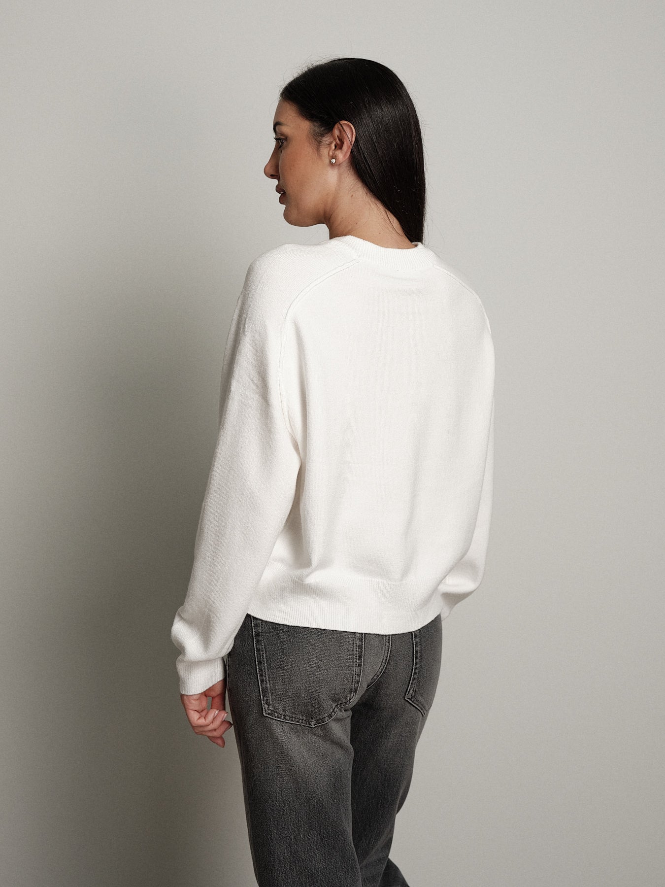 Pullover cuciture esterne - Panna
