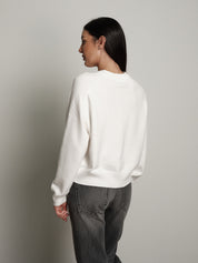 Pullover cuciture esterne - Panna