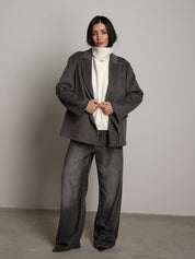 Giacca cappotto doppiopetto - Grigio