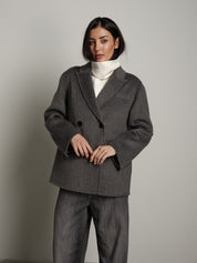Giacca cappotto doppiopetto - Grigio