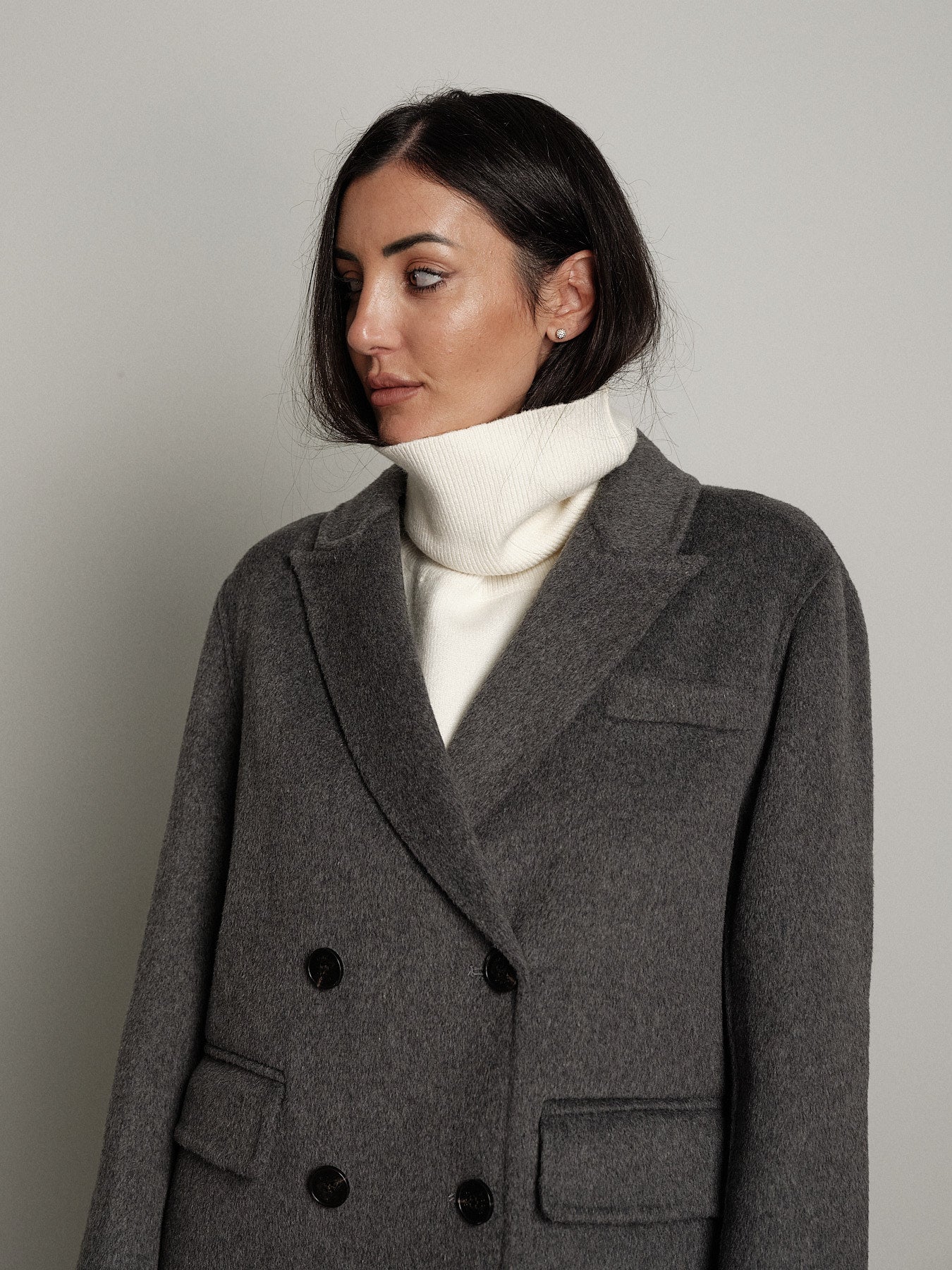 Giacca cappotto doppiopetto - Grigio