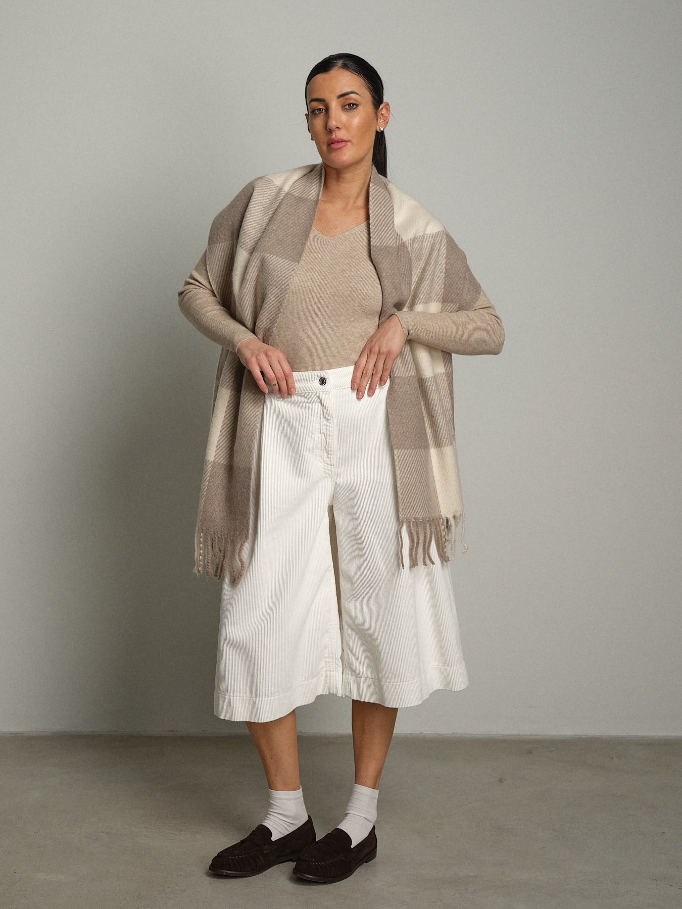 Sciarpa quadro PREORDINE 02/11 - Beige