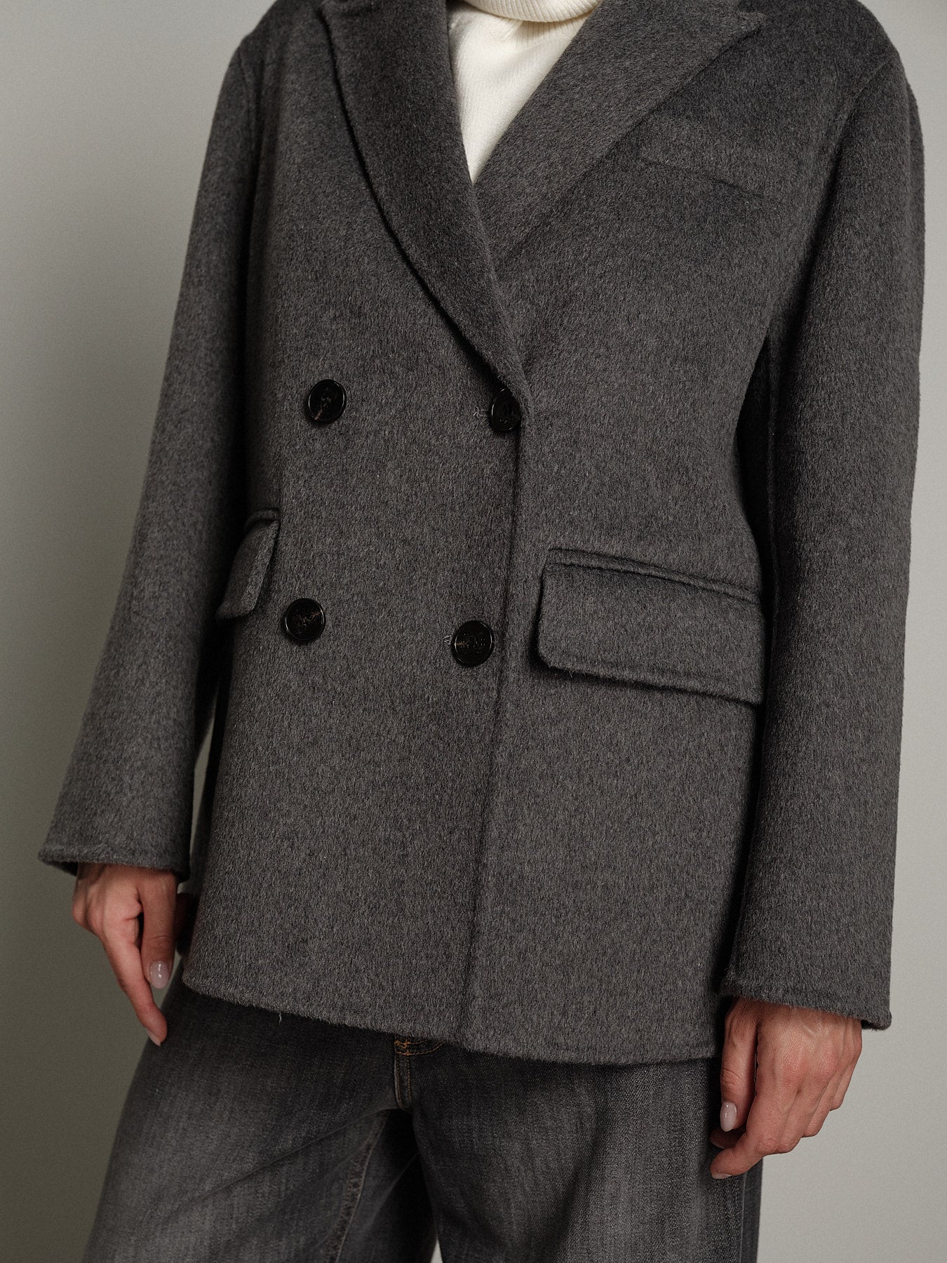 Giacca cappotto doppiopetto - Grigio
