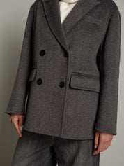 Giacca cappotto doppiopetto - Grigio