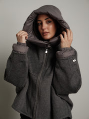 Bomber cappuccio removibile - Grigio