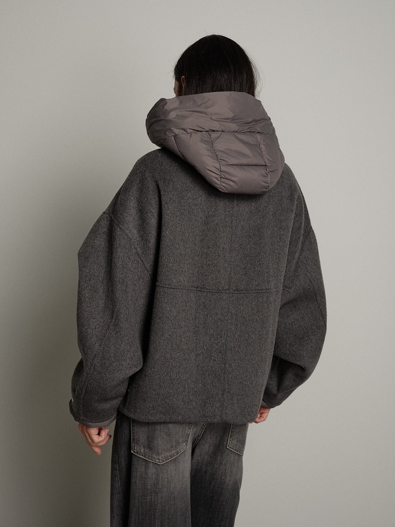 Bomber cappuccio removibile - Grigio