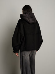 Bomber cappuccio removibile - Nero