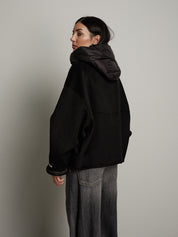 Bomber cappuccio removibile - Nero
