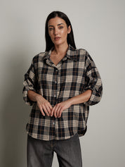 camicia check - Blu