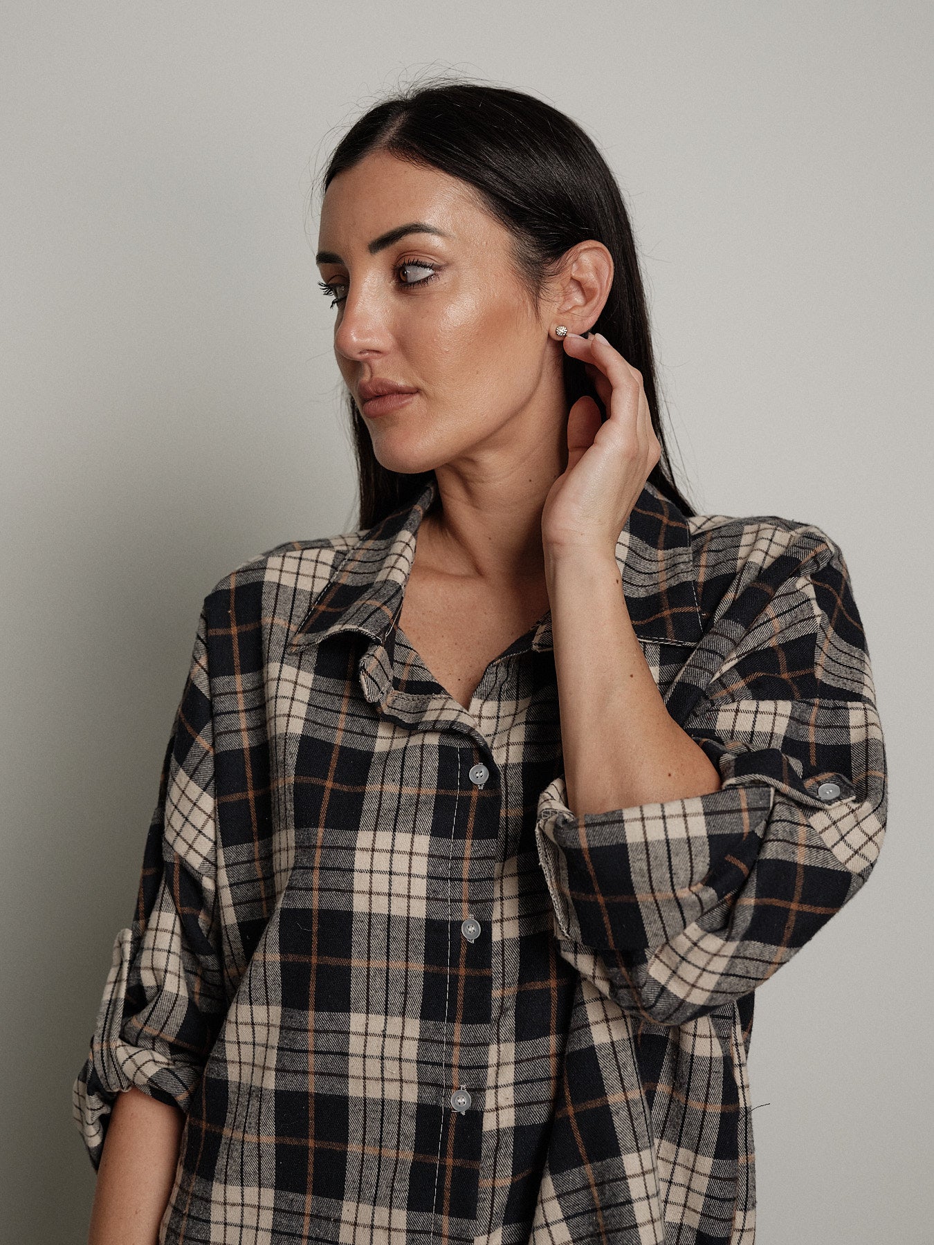 camicia check - Blu