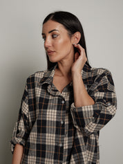 camicia check - Blu