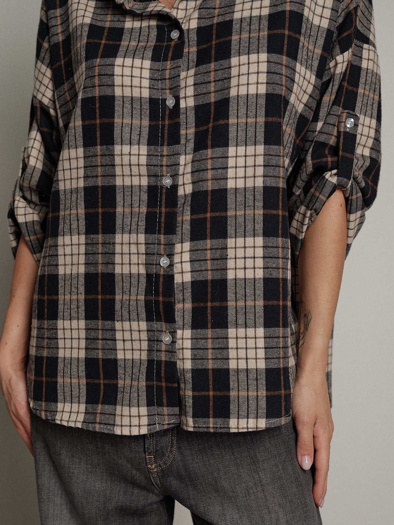 camicia check - Blu