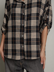 camicia check - Blu
