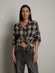 camicia check - Blu