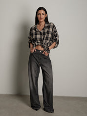 camicia check - Blu