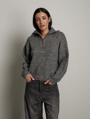 dolcevita mezza zip - Grigio
