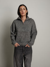 dolcevita mezza zip - Grigio