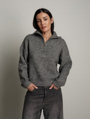 dolcevita mezza zip - Grigio