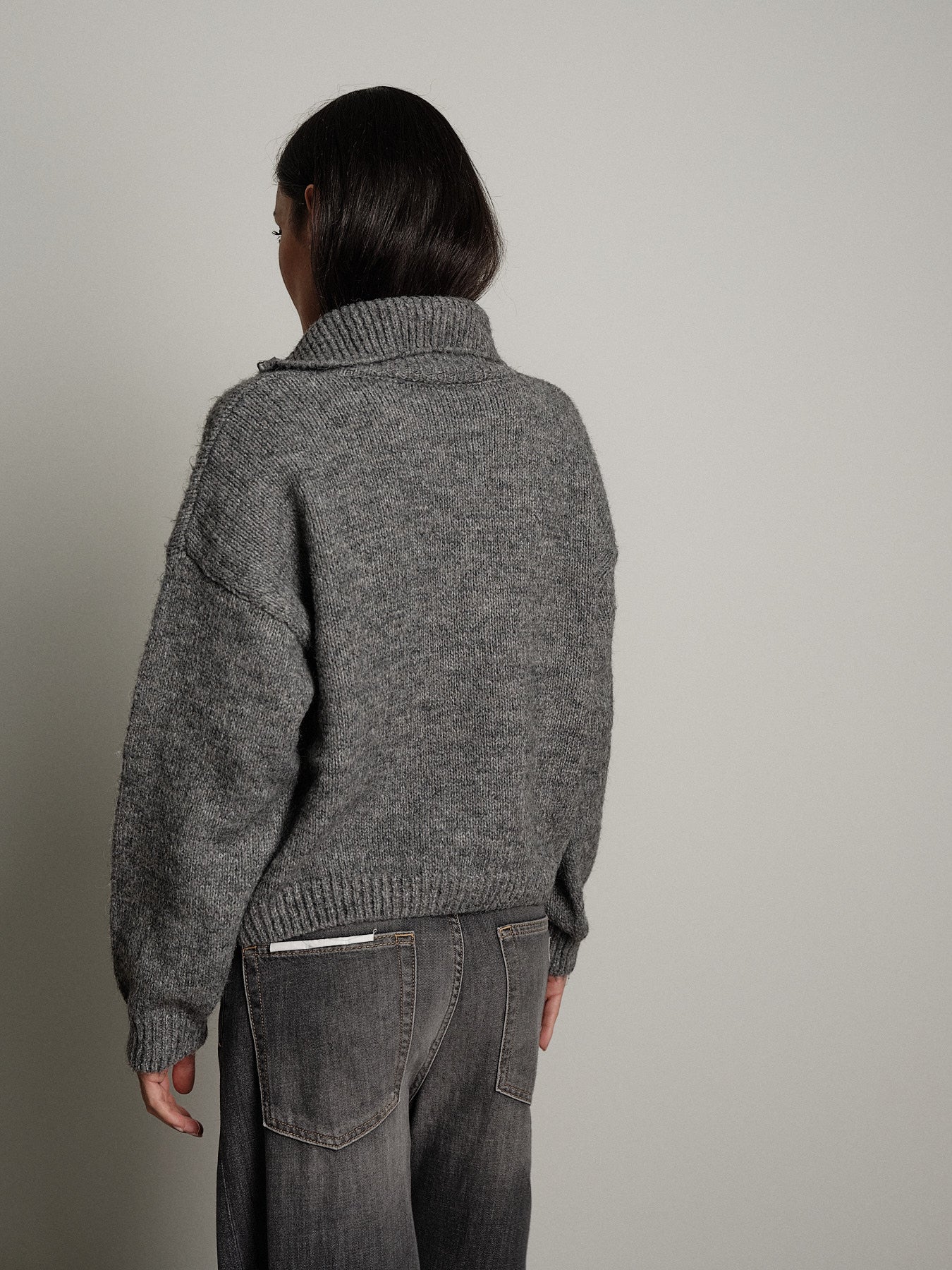 dolcevita mezza zip - Grigio