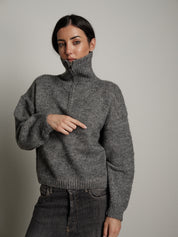 dolcevita mezza zip - Grigio