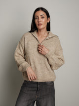 dolcevita mezza zip - Beige