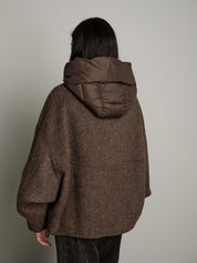 Bomber cappuccio removibile - moro