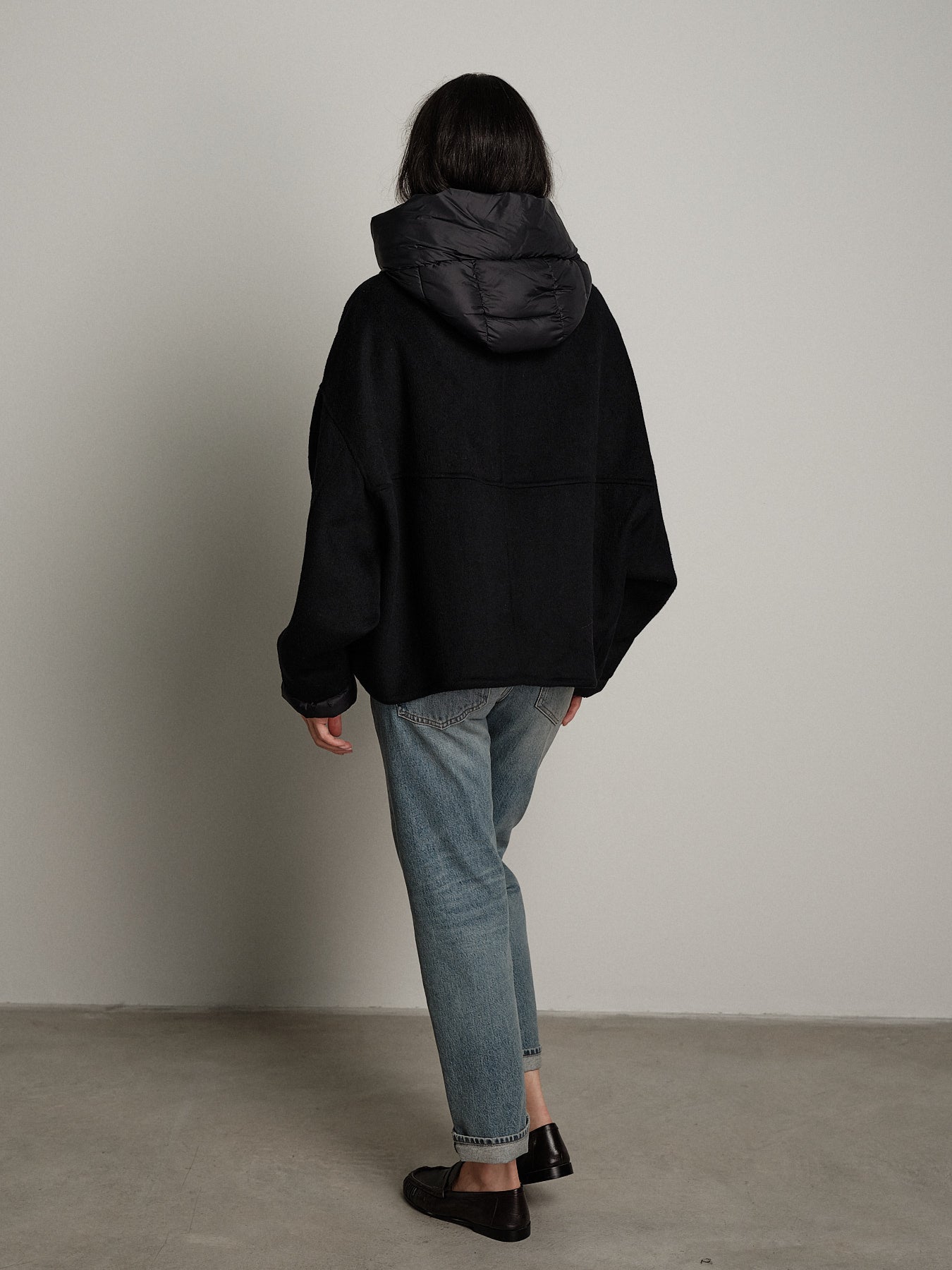 Bomber cappuccio removibile - Blu notte