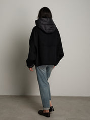 Bomber cappuccio removibile - Blu notte