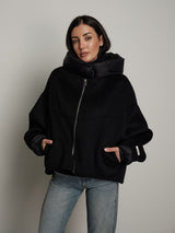 Bomber cappuccio removibile - Blu notte
