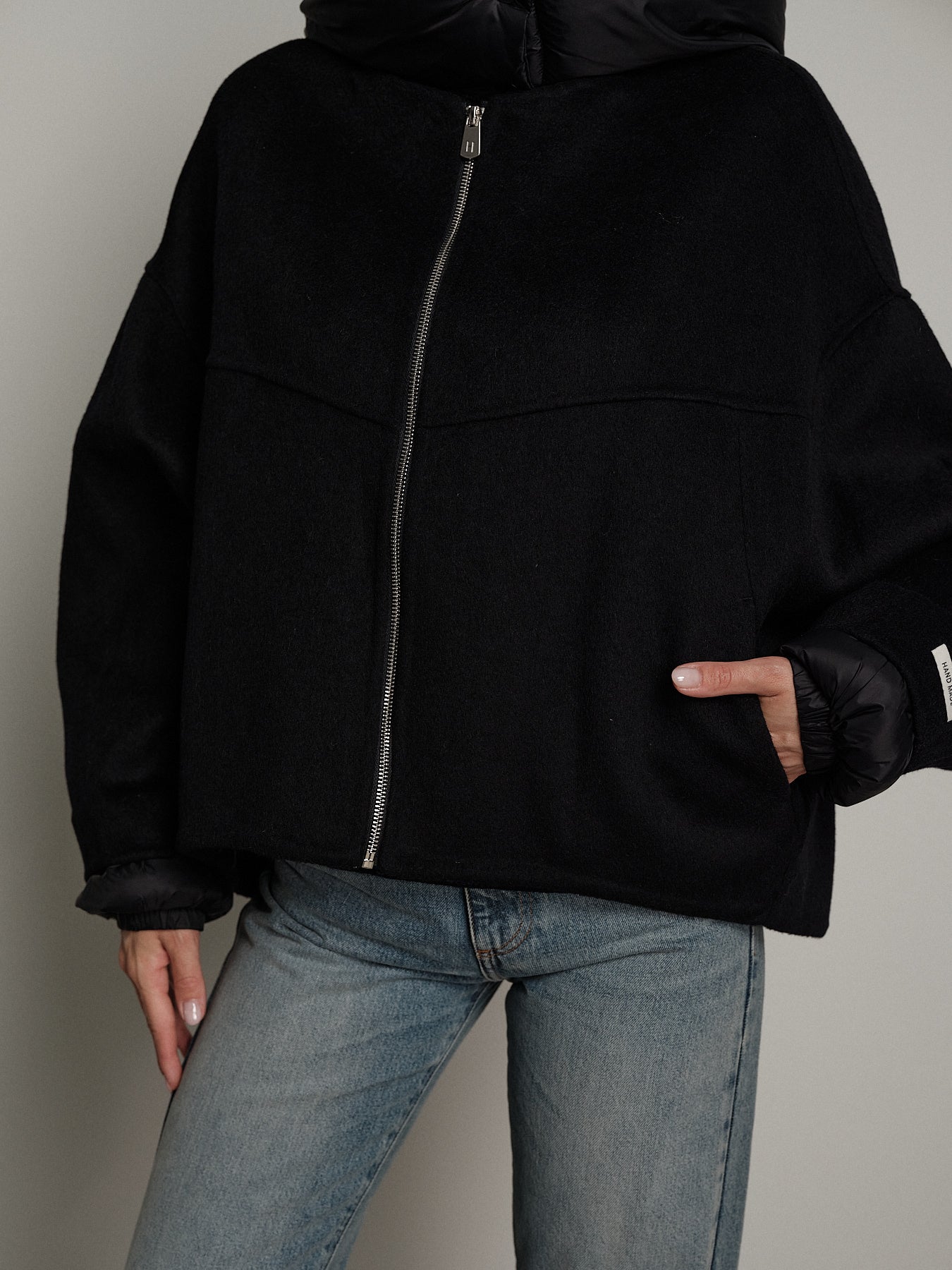 Bomber cappuccio removibile - Blu notte