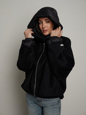 Bomber cappuccio removibile - Blu notte