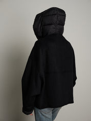 Bomber cappuccio removibile - Blu notte