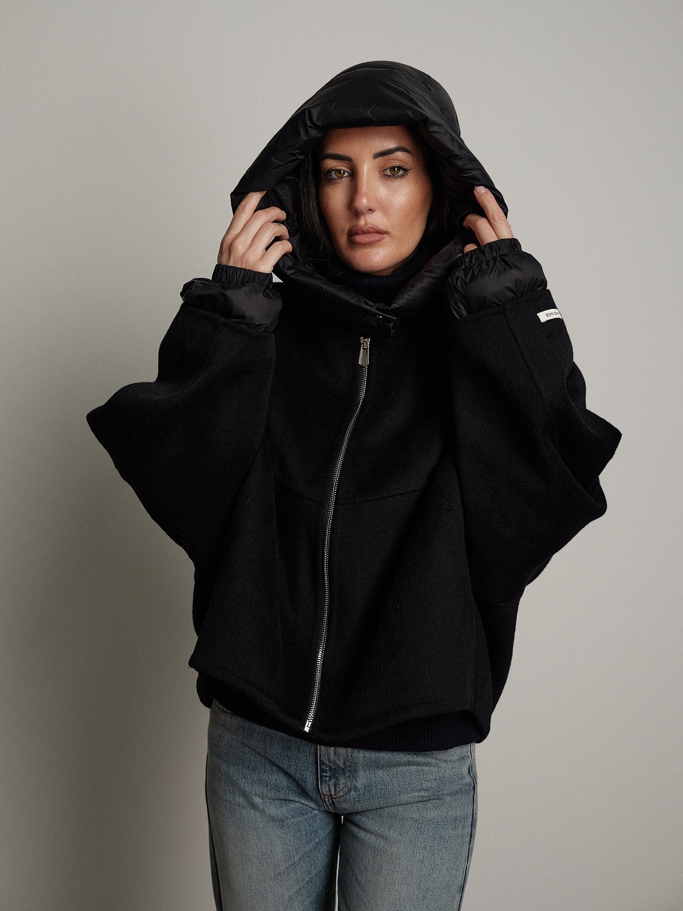 Bomber cappuccio removibile - Blu notte
