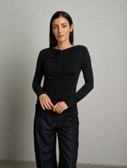cashmerina drappeggio - Nero