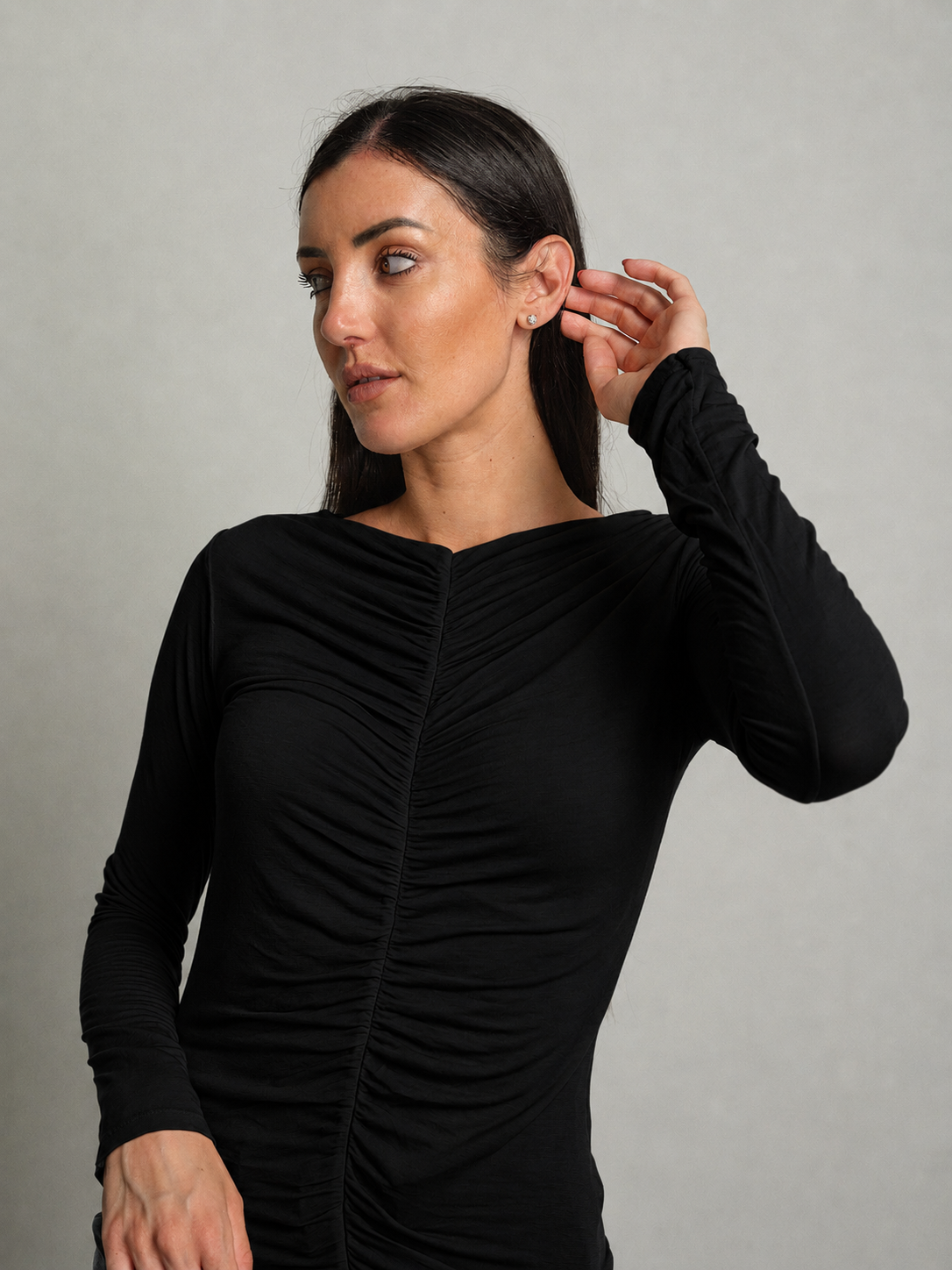 cashmerina drappeggio - Nero