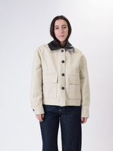Bomber colletto marrone intrecciato latte