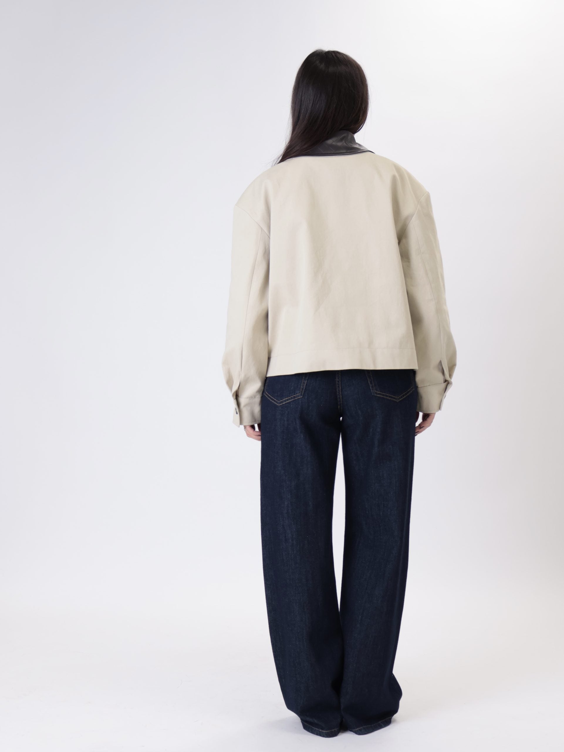 Bomber colletto marrone intrecciato latte